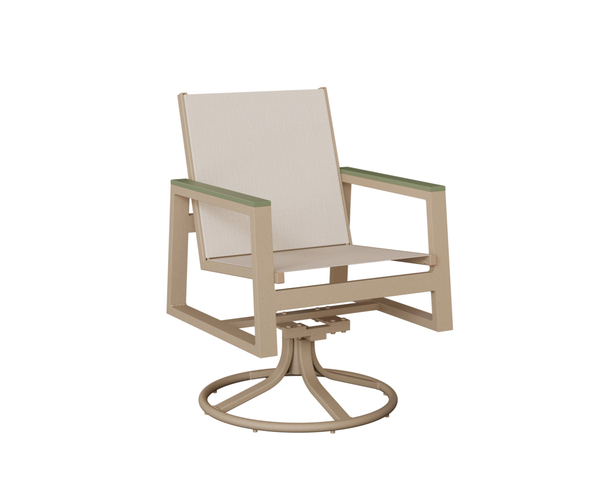 Vida Padded Sling Swivel Rocker Dining Chair