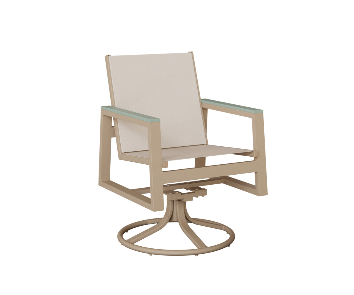 Vida Padded Sling Swivel Rocker Dining Chair