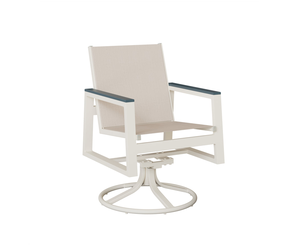 Vida Padded Sling Swivel Rocker Dining Chair